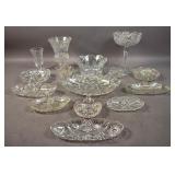 Group of cut glass table articles