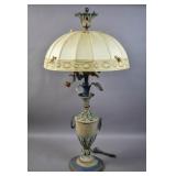 Painted & decorated urn-form tole lamp