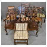 Group of 10 armchairs of various designs
