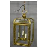 Brass & glass hall light