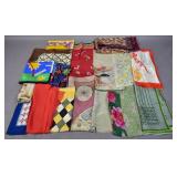 Group of assorted silk scarves & other articles