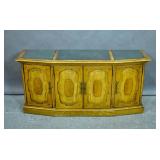 Beech and slate top entertainment credenza