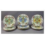 Set of 10 Black Knight porcelain service plates