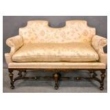 William & Mary style walnut settee