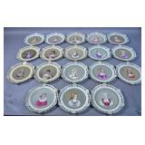 Set of 18 Limoges porcelain portrait plates