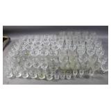Large selection of glass stemware