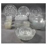 Group of pressed glass table articles