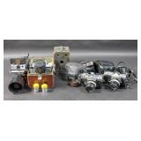 Group of cameras and accessories