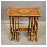 Set of 4 paint-decorated nesting tables