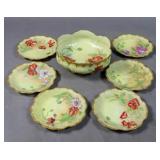 Limoges painted porcelain partial berry service
