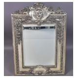 Silver plated ornate table mirror