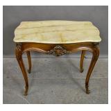 R.J. Horner stained wood & onyx top side table