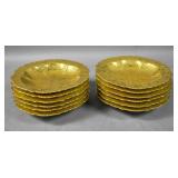 Set of 12 Limoges porcelain gilt-decorated plates