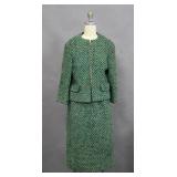 Vintage Christian Dior boiled wool skirt suit