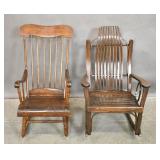 Bentwood style stained wood rocking chair;