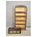 Macey stained wood 5-section legal bookcase;