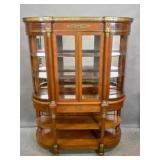 Empire style mahogany vitrine on stand