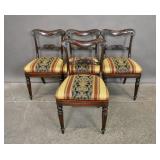 Set of 4 Regency style stained wood dining chairs