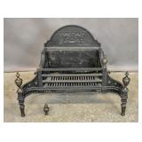 Georgian style cast iron & steel fire grate