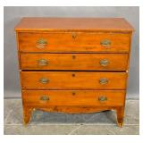 American stained wood 4-drawer chest