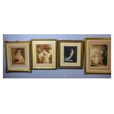 4 Colored prints of Women & Children