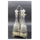 Silver plated & crystal decanter set