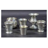 Group of sterling silver cups and urns
