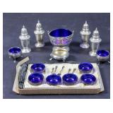Group of sterling silver salt & pepper articles