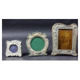 Group of 3 English silver picture frames