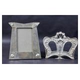 Art Nouveau style silver plated mirror;