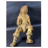 Carved wood & gilt decorated angel