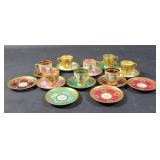 8 Dresden porcelain demitasse cups & saucers