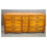 Louis XVI style walnut 12-drawer bureau