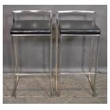 Pair of LumiSource metal & leatherette bar stools