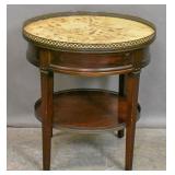 Louis XVI style mahogany marble top gueridon
