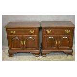 Pair of Georgian style mahogany bedside tables