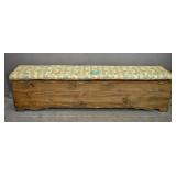 Provincial style stained oak bench/blanket chest