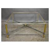 Gilt-metal and glass low table