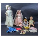 Group of 5 Vintage dolls