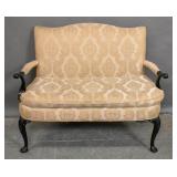 Continental style ebonized settee