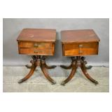 Pair of Regency style mahogany work tables