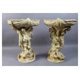 Pair of Art Nouveau Royal Dux porcelain compotes