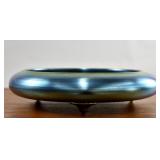 Steuben Blue Aurene Shallow Bowl