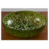 Vintage Mottled Green Glass Bowl