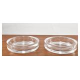 Two Orrefors Colorless Glass Shallow Bowls