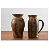 Pottery Vase and Pitcher