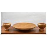 Large Wood Shallow Bowl