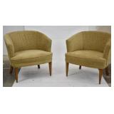 Pair of Modern Barrel Back Chairs