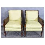 Pair of Regency style cane back armchairs