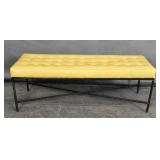 Painted iron & upholstered hall bench